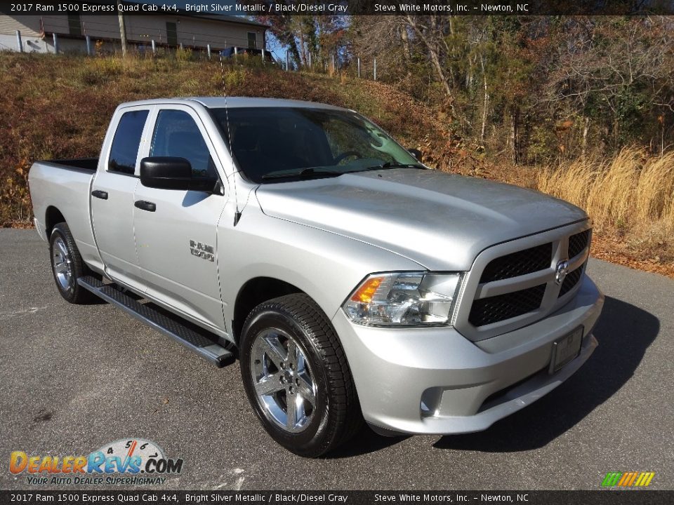 2017 Ram 1500 Express Quad Cab 4x4 Bright Silver Metallic / Black/Diesel Gray Photo #4