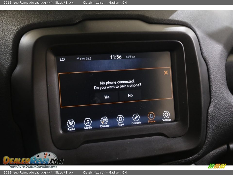 2018 Jeep Renegade Latitude 4x4 Black / Black Photo #13