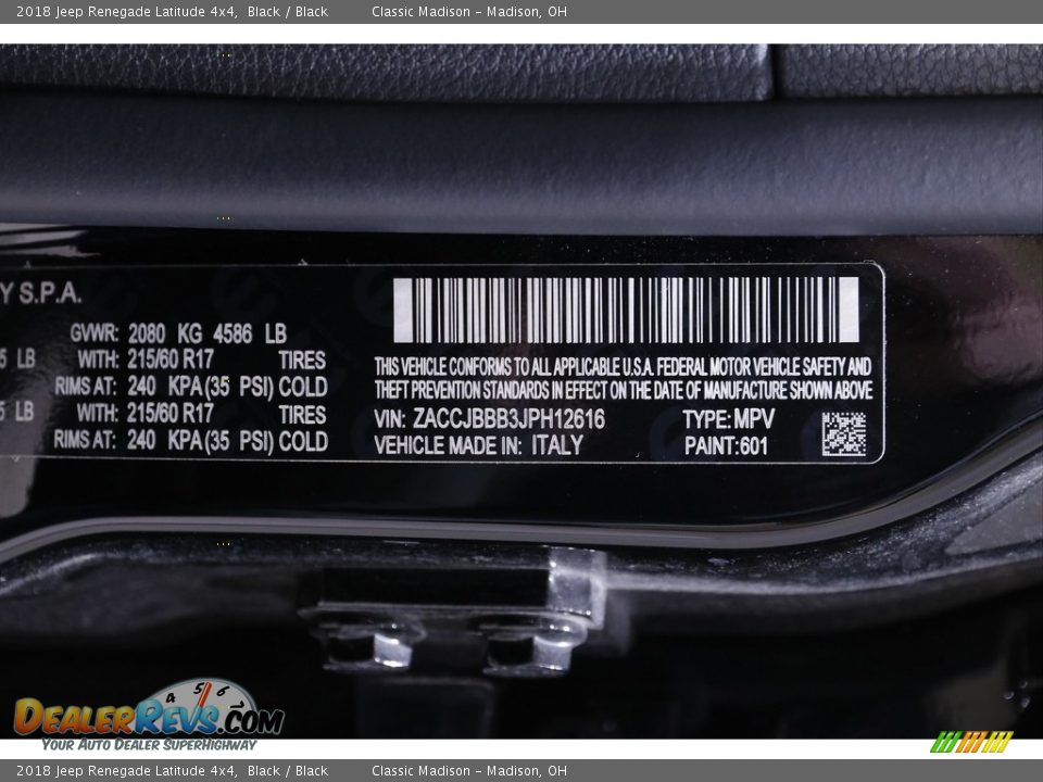 2018 Jeep Renegade Latitude 4x4 Black / Black Photo #21