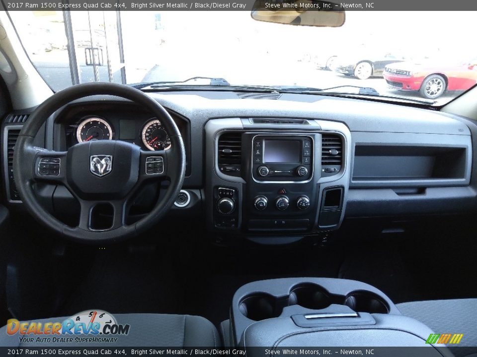 2017 Ram 1500 Express Quad Cab 4x4 Bright Silver Metallic / Black/Diesel Gray Photo #19