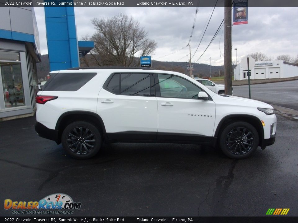 2022 Chevrolet Traverse RS Summit White / Jet Black/­Spice Red Photo #6