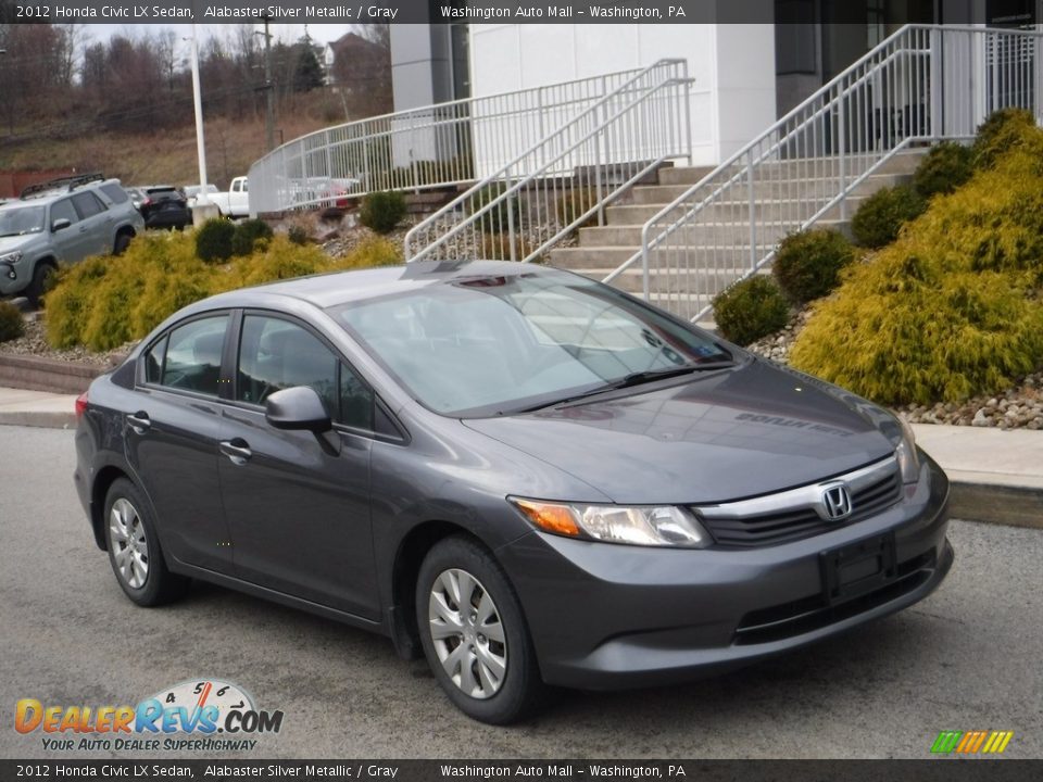 2012 Honda Civic LX Sedan Alabaster Silver Metallic / Gray Photo #1