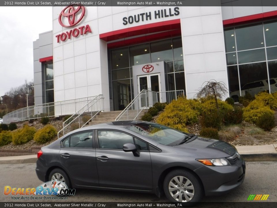 2012 Honda Civic LX Sedan Alabaster Silver Metallic / Gray Photo #2