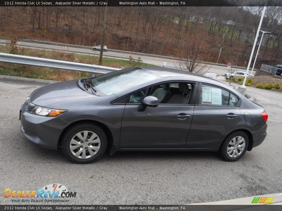 2012 Honda Civic LX Sedan Alabaster Silver Metallic / Gray Photo #9