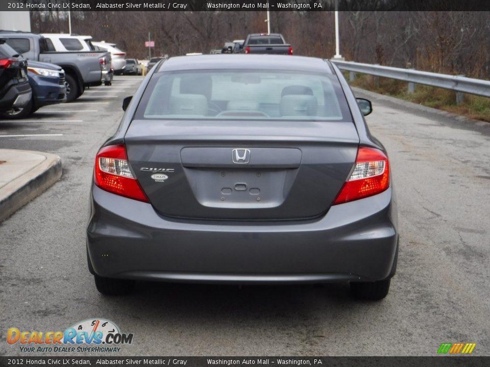 2012 Honda Civic LX Sedan Alabaster Silver Metallic / Gray Photo #11