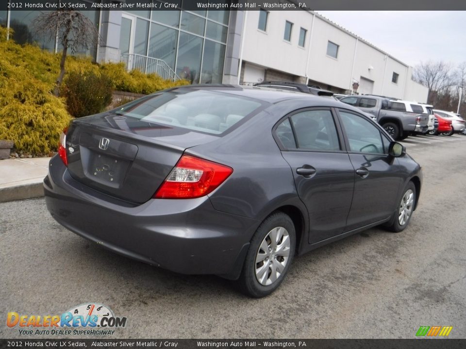 2012 Honda Civic LX Sedan Alabaster Silver Metallic / Gray Photo #12