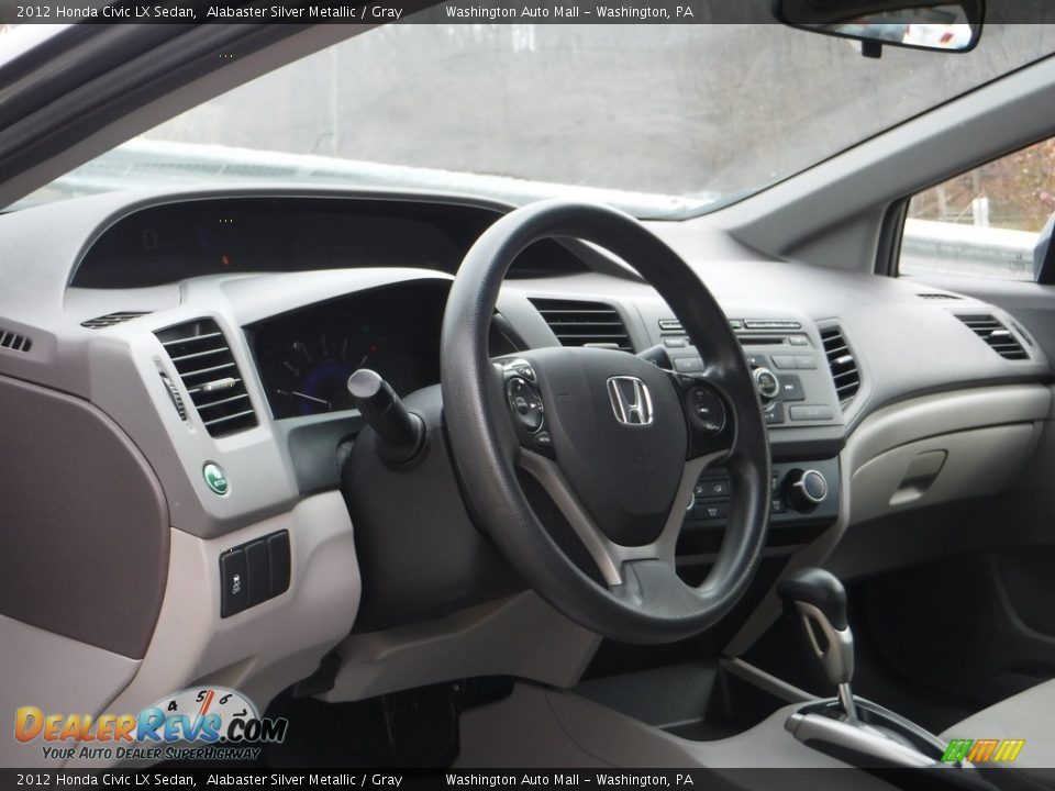 2012 Honda Civic LX Sedan Alabaster Silver Metallic / Gray Photo #13