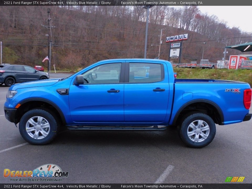 2021 Ford Ranger STX SuperCrew 4x4 Velocity Blue Metallic / Ebony Photo #6