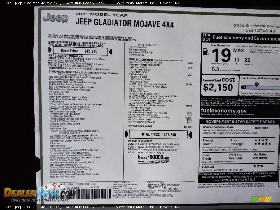 2021 Jeep Gladiator Mojave 4x4 Hydro Blue Pearl / Black Photo #29