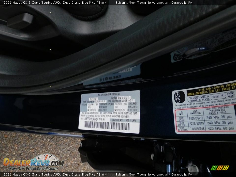 2021 Mazda CX-5 Grand Touring AWD Deep Crystal Blue Mica / Black Photo #20