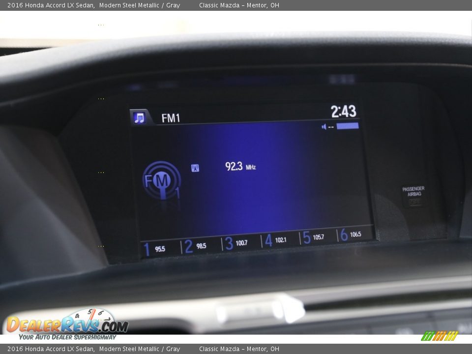 2016 Honda Accord LX Sedan Modern Steel Metallic / Gray Photo #10