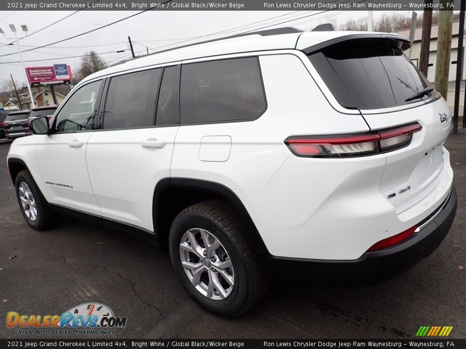 2021 Jeep Grand Cherokee L Limited 4x4 Bright White / Global Black/Wicker Beige Photo #3