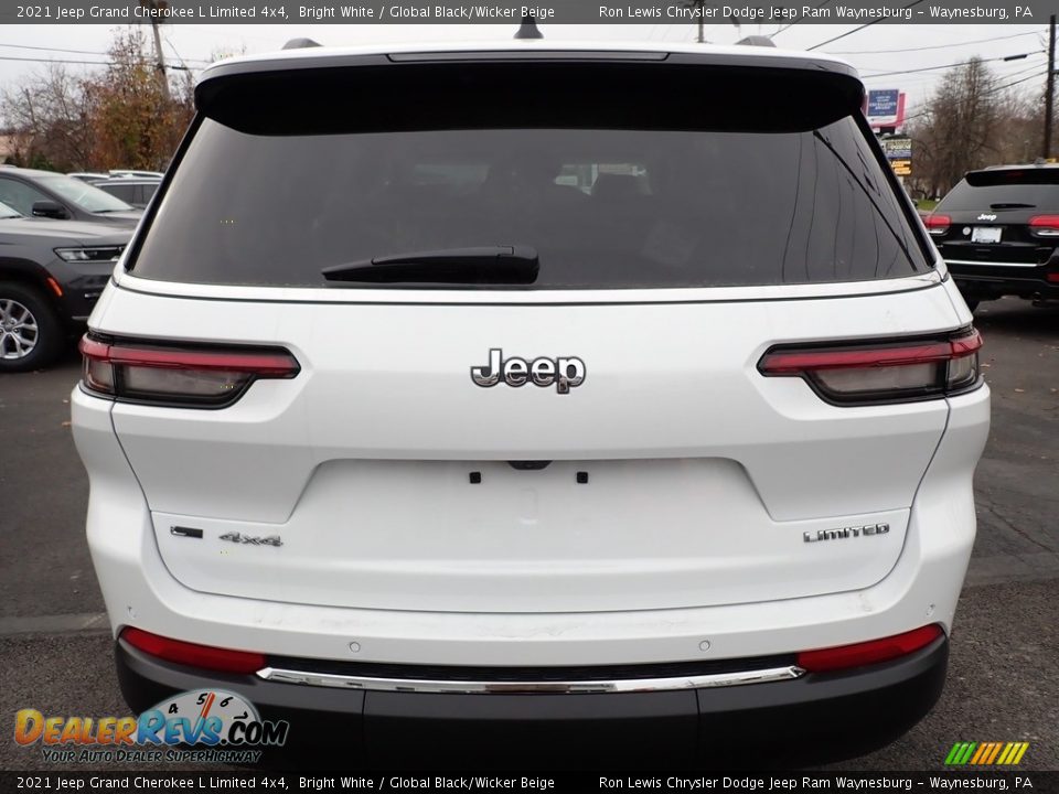 2021 Jeep Grand Cherokee L Limited 4x4 Bright White / Global Black/Wicker Beige Photo #4