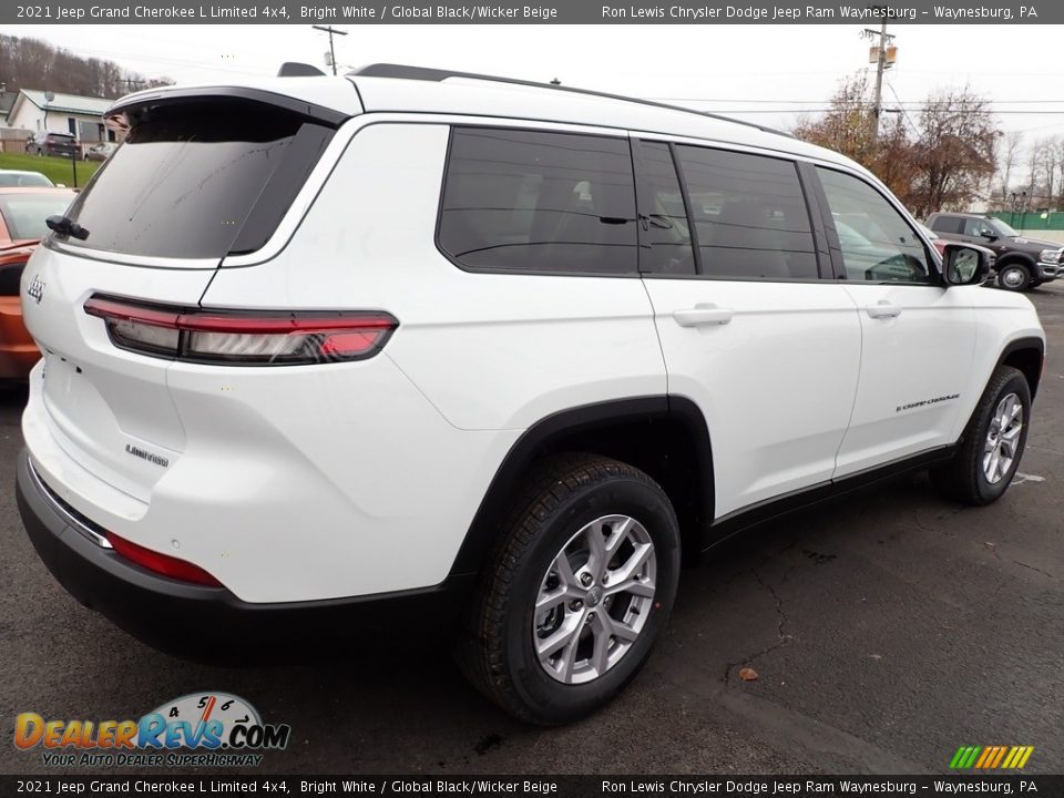 2021 Jeep Grand Cherokee L Limited 4x4 Bright White / Global Black/Wicker Beige Photo #6