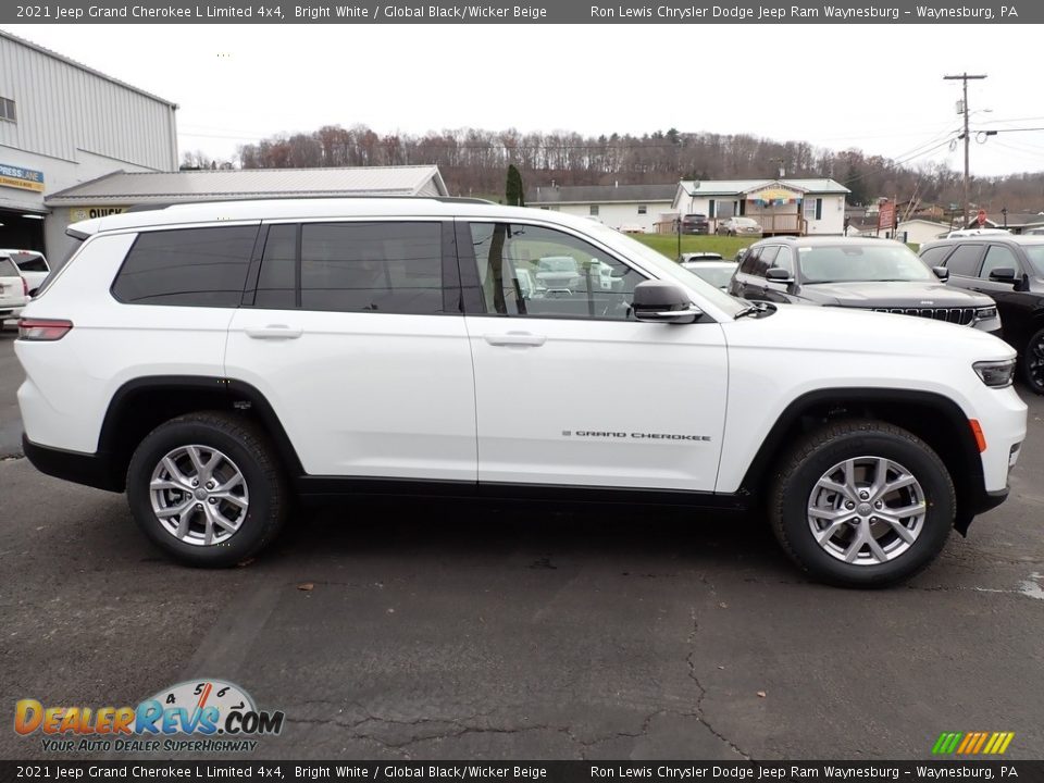 2021 Jeep Grand Cherokee L Limited 4x4 Bright White / Global Black/Wicker Beige Photo #7