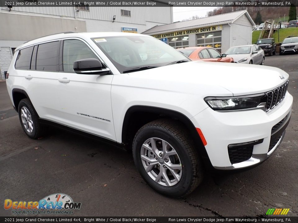 2021 Jeep Grand Cherokee L Limited 4x4 Bright White / Global Black/Wicker Beige Photo #8