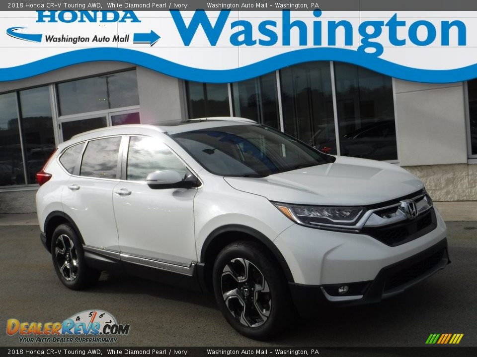 2018 Honda CR-V Touring AWD White Diamond Pearl / Ivory Photo #1