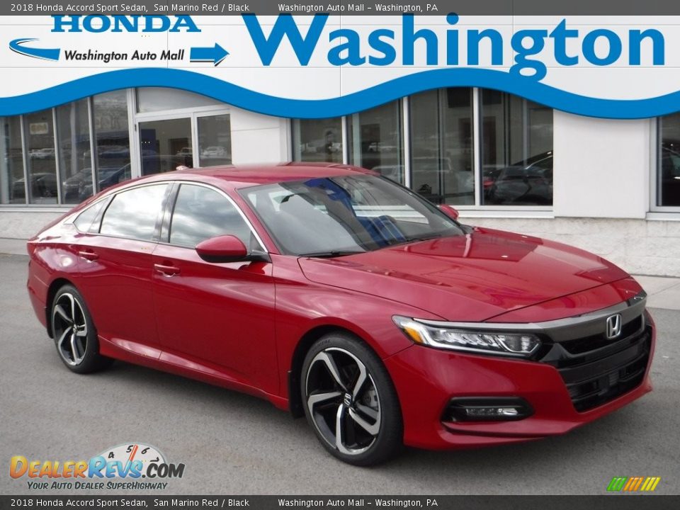 2018 Honda Accord Sport Sedan San Marino Red / Black Photo #1