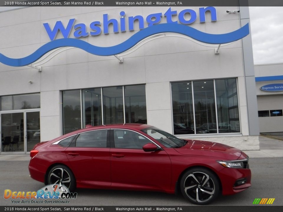 2018 Honda Accord Sport Sedan San Marino Red / Black Photo #2