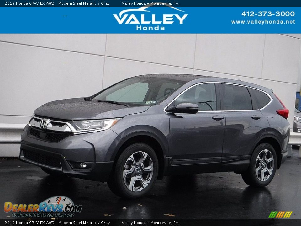 2019 Honda CR-V EX AWD Modern Steel Metallic / Gray Photo #1