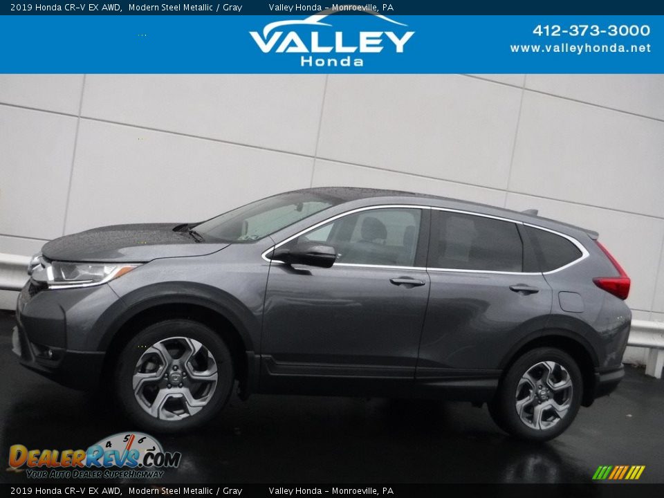 2019 Honda CR-V EX AWD Modern Steel Metallic / Gray Photo #2