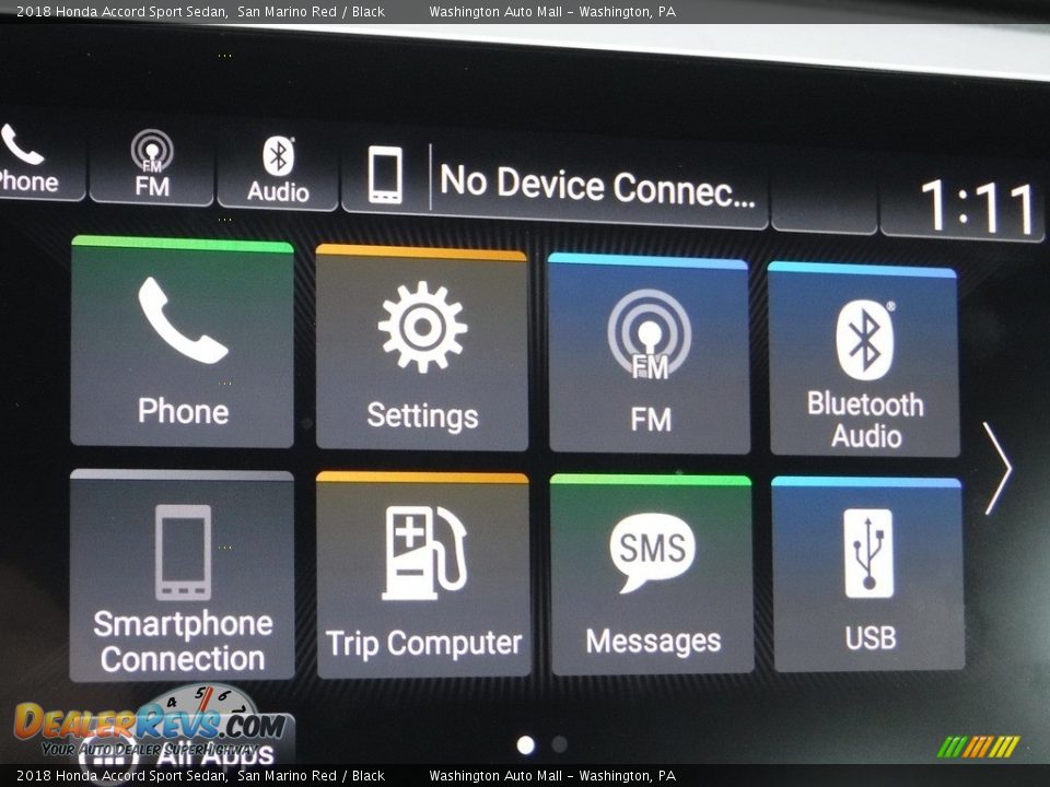 2018 Honda Accord Sport Sedan San Marino Red / Black Photo #18