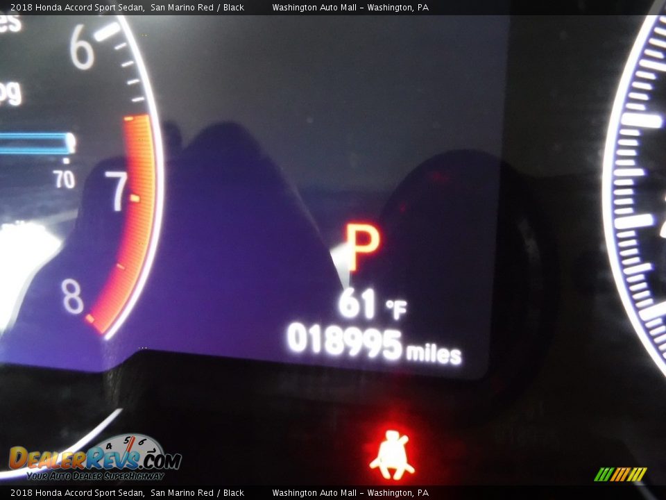 2018 Honda Accord Sport Sedan San Marino Red / Black Photo #30