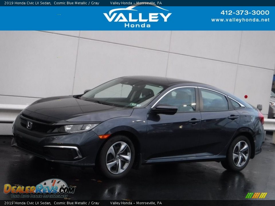 2019 Honda Civic LX Sedan Cosmic Blue Metallic / Gray Photo #1