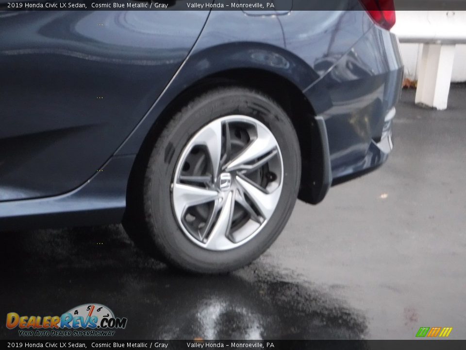 2019 Honda Civic LX Sedan Cosmic Blue Metallic / Gray Photo #3