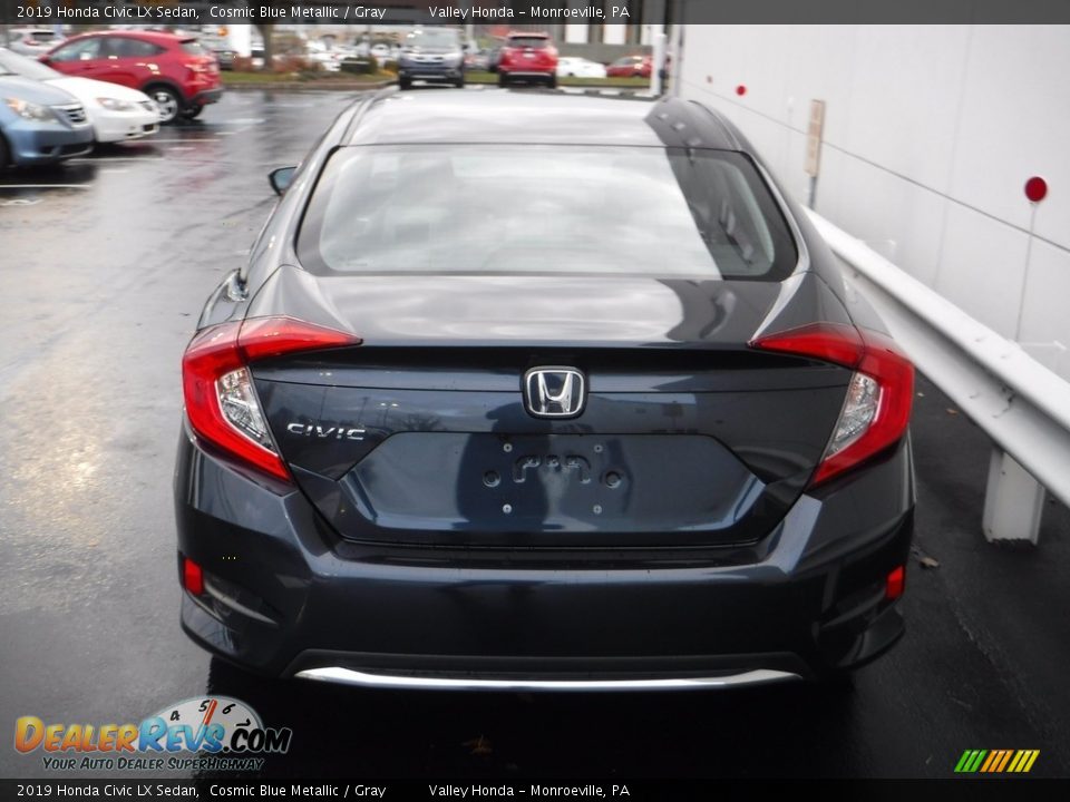 2019 Honda Civic LX Sedan Cosmic Blue Metallic / Gray Photo #7