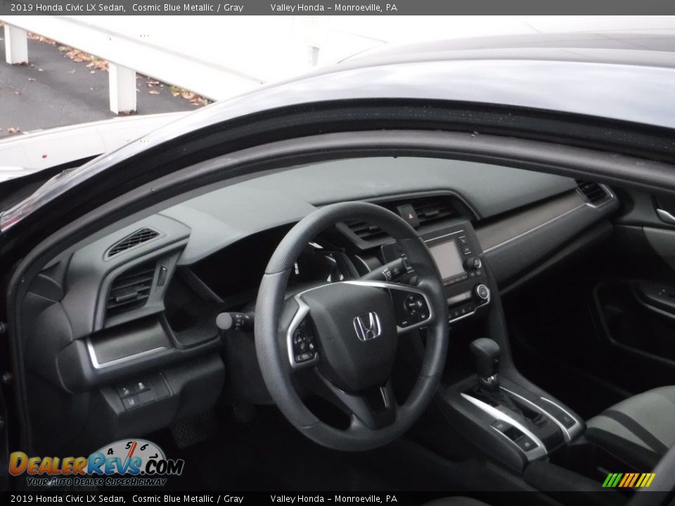 2019 Honda Civic LX Sedan Cosmic Blue Metallic / Gray Photo #9