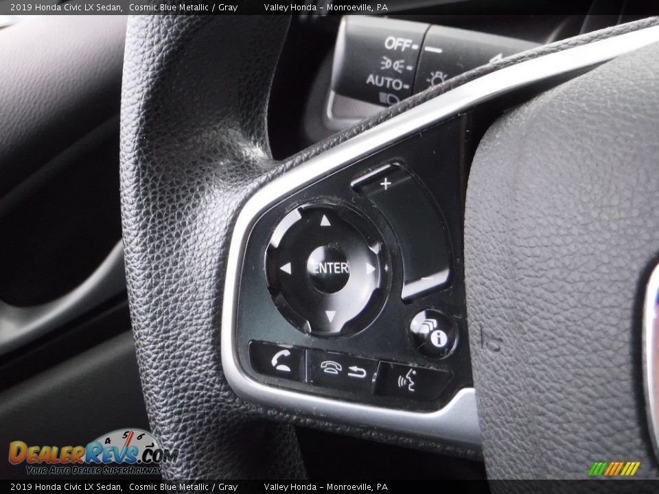 2019 Honda Civic LX Sedan Cosmic Blue Metallic / Gray Photo #17