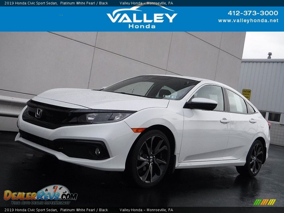 2019 Honda Civic Sport Sedan Platinum White Pearl / Black Photo #1