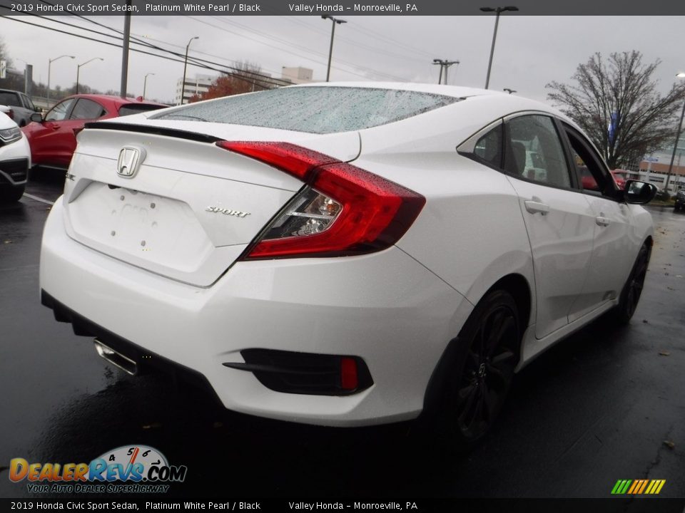 2019 Honda Civic Sport Sedan Platinum White Pearl / Black Photo #6