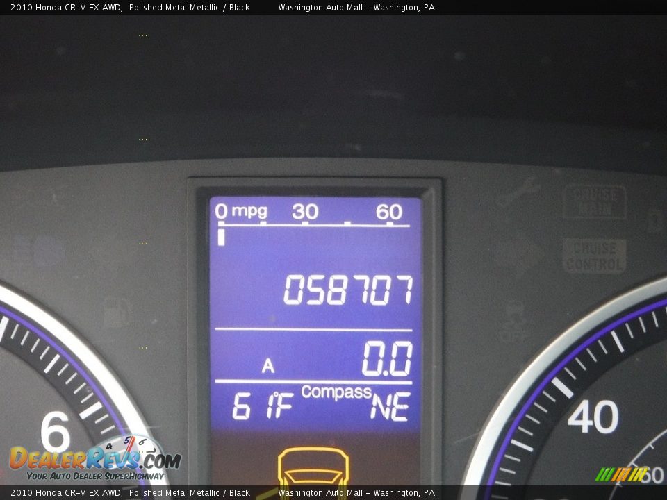 2010 Honda CR-V EX AWD Polished Metal Metallic / Black Photo #28