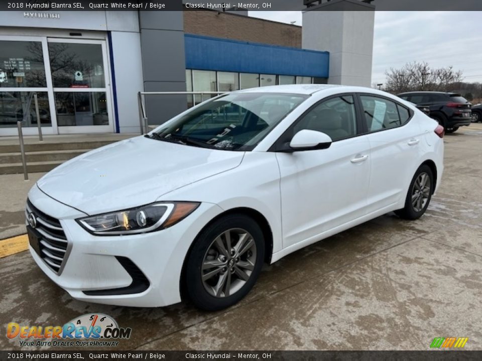 2018 Hyundai Elantra SEL Quartz White Pearl / Beige Photo #1