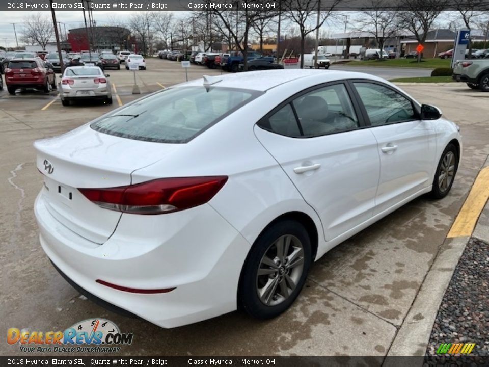 2018 Hyundai Elantra SEL Quartz White Pearl / Beige Photo #2