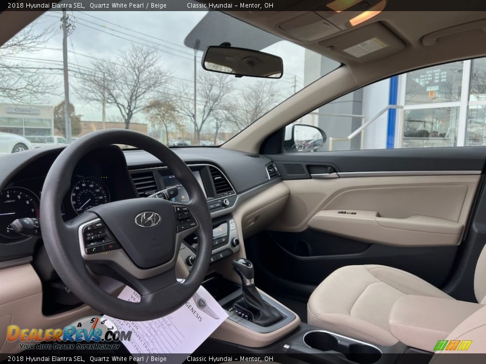 2018 Hyundai Elantra SEL Quartz White Pearl / Beige Photo #3