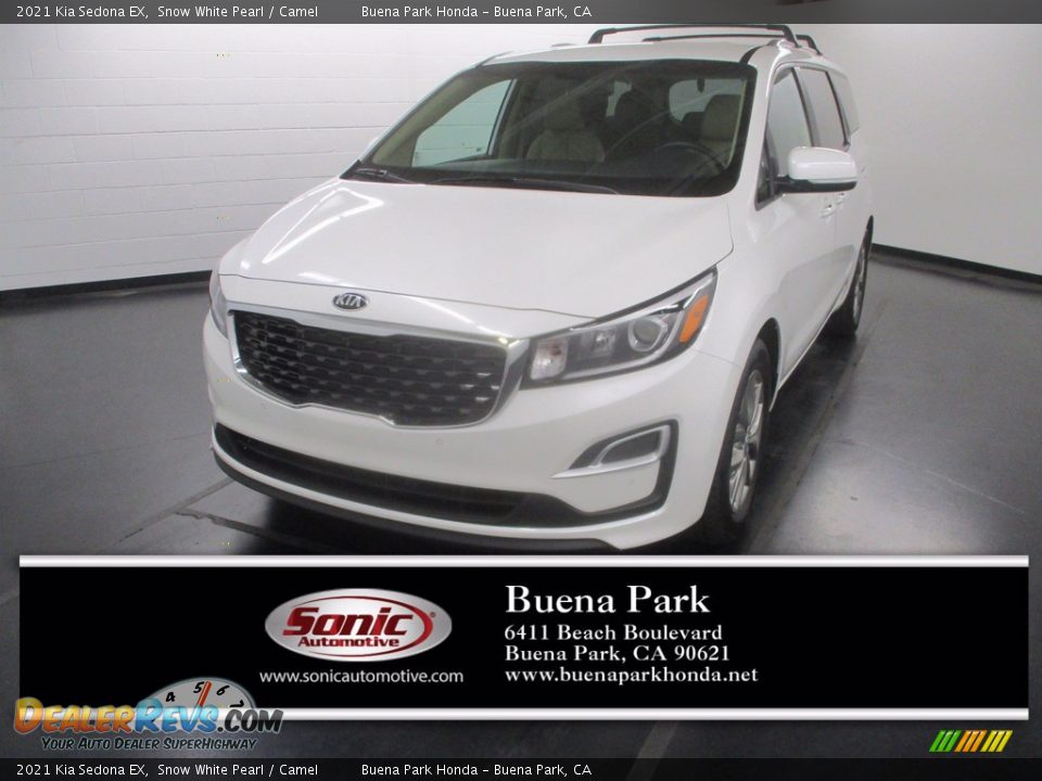 2021 Kia Sedona EX Snow White Pearl / Camel Photo #1