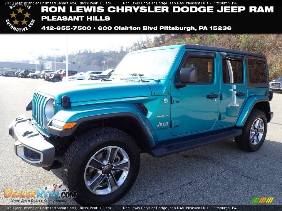 2020 Jeep Wrangler Unlimited Sahara 4x4 Bikini Pearl / Black Photo #1