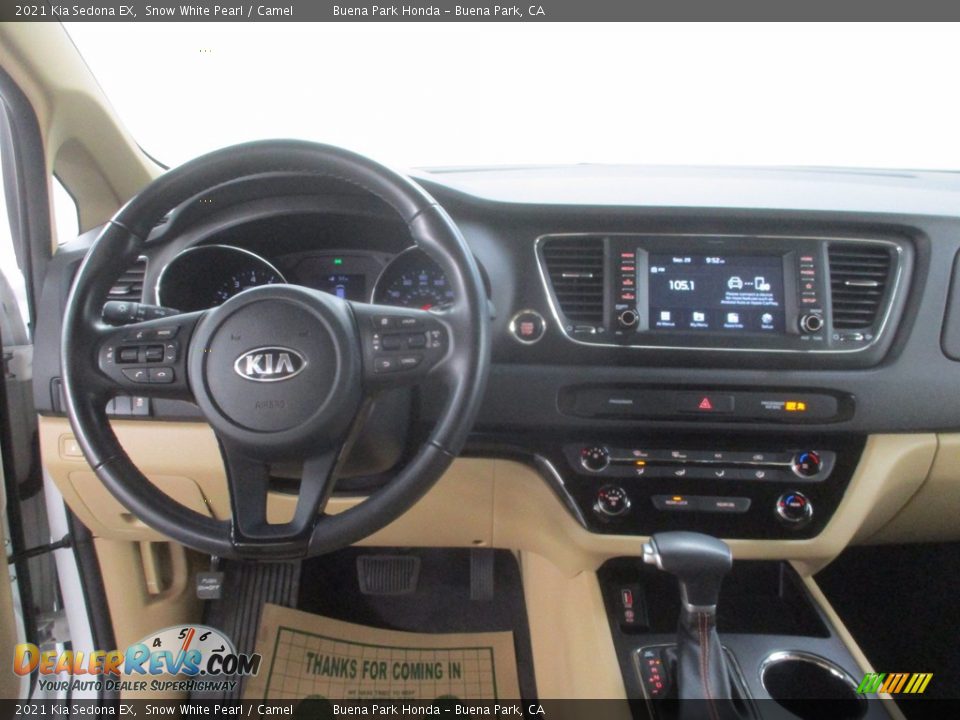 2021 Kia Sedona EX Snow White Pearl / Camel Photo #16