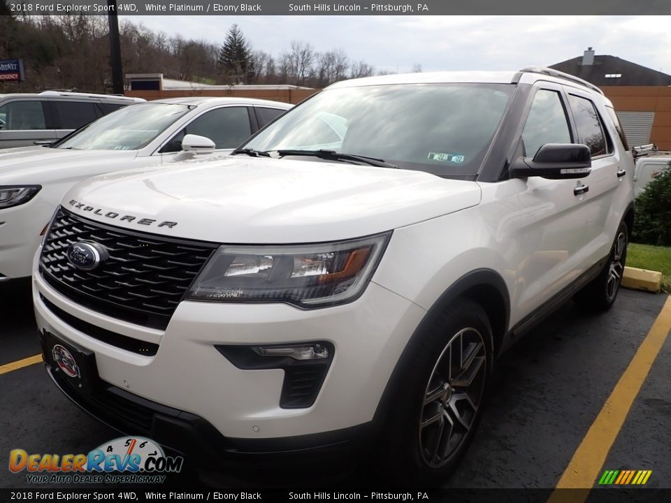 2018 Ford Explorer Sport 4WD White Platinum / Ebony Black Photo #1