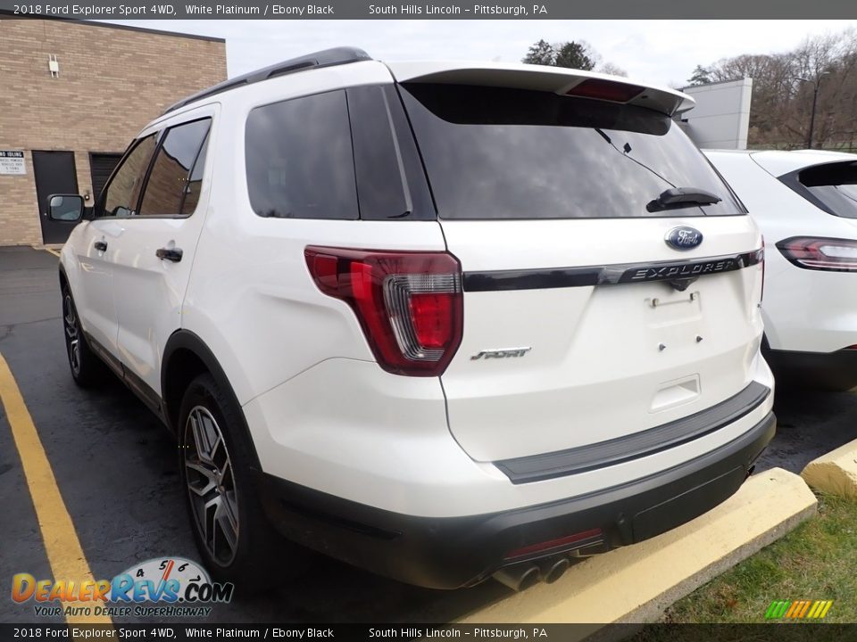 2018 Ford Explorer Sport 4WD White Platinum / Ebony Black Photo #2