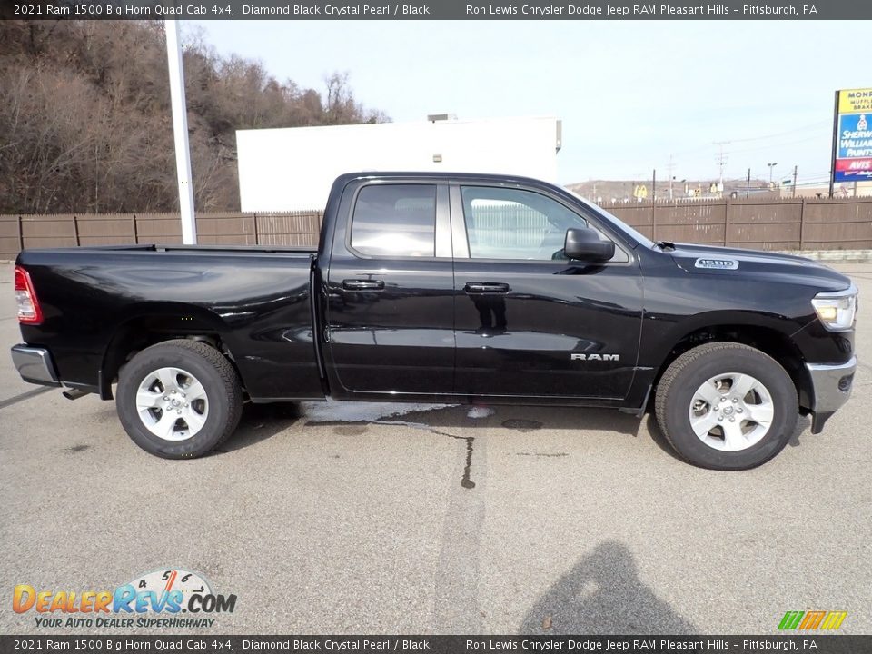 2021 Ram 1500 Big Horn Quad Cab 4x4 Diamond Black Crystal Pearl / Black Photo #6