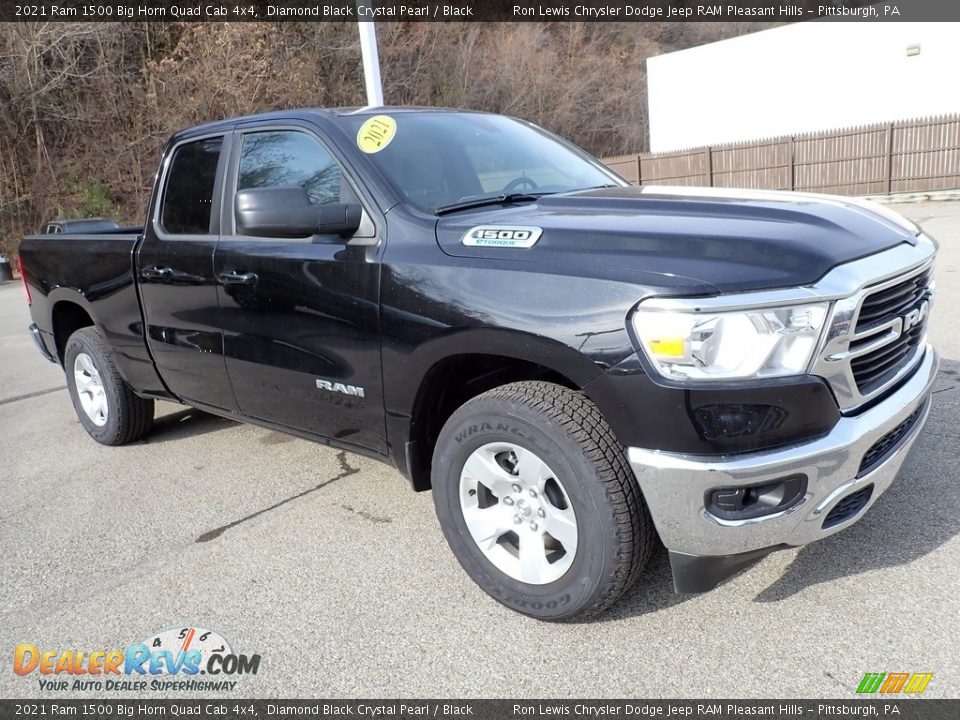 2021 Ram 1500 Big Horn Quad Cab 4x4 Diamond Black Crystal Pearl / Black Photo #7