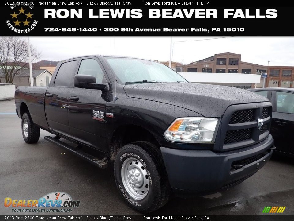 2013 Ram 2500 Tradesman Crew Cab 4x4 Black / Black/Diesel Gray Photo #1