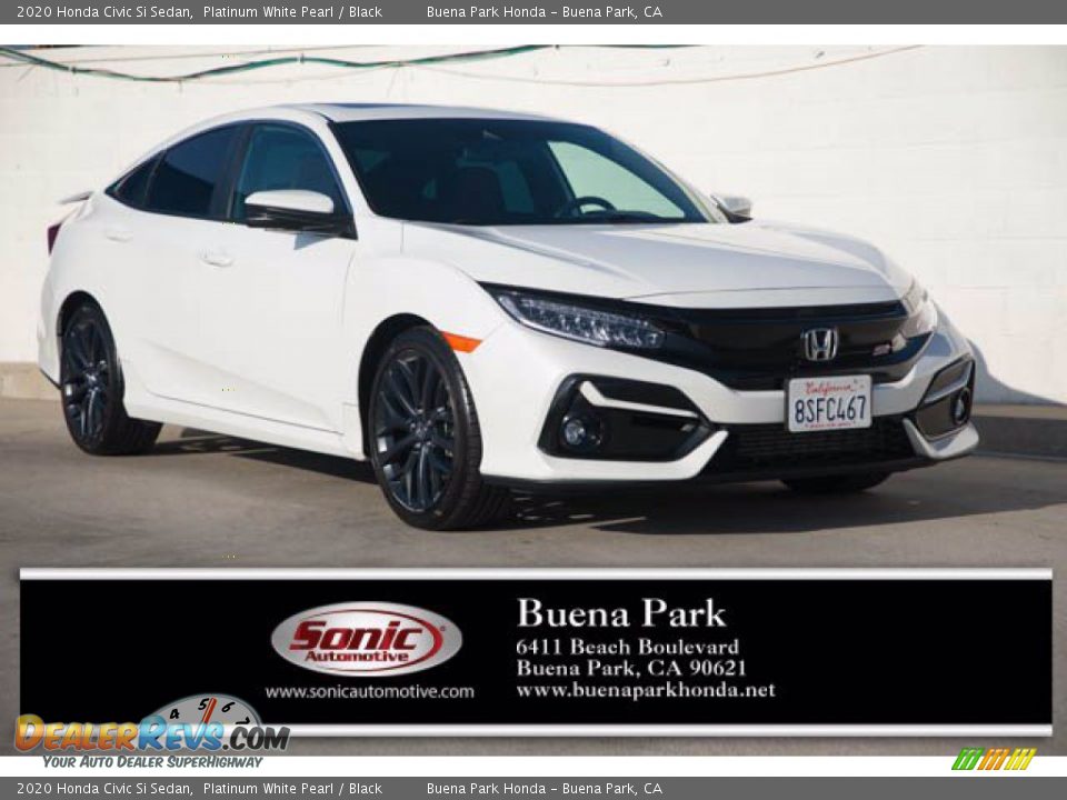 2020 Honda Civic Si Sedan Platinum White Pearl / Black Photo #1