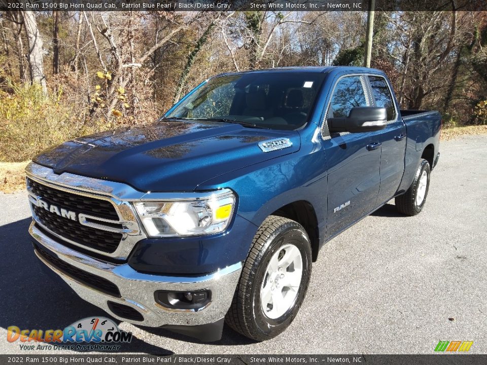 2022 Ram 1500 Big Horn Quad Cab Patriot Blue Pearl / Black/Diesel Gray Photo #2