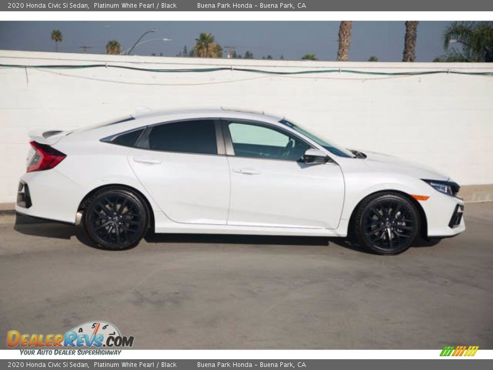 2020 Honda Civic Si Sedan Platinum White Pearl / Black Photo #12