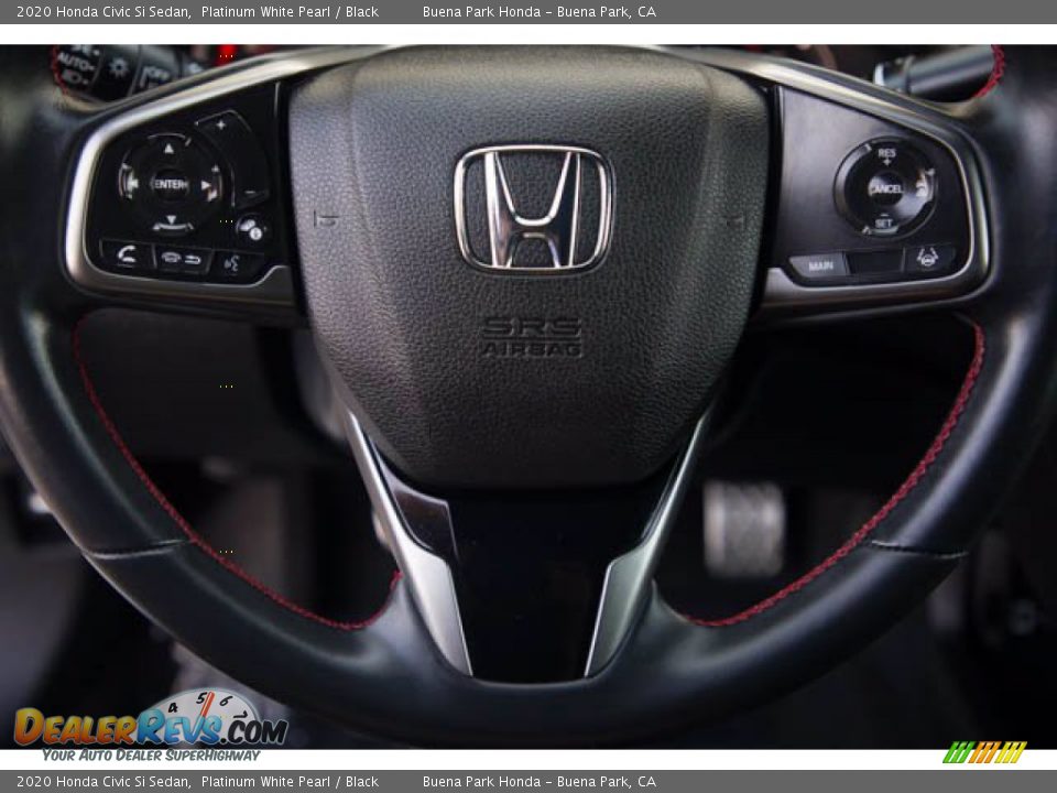 2020 Honda Civic Si Sedan Platinum White Pearl / Black Photo #13